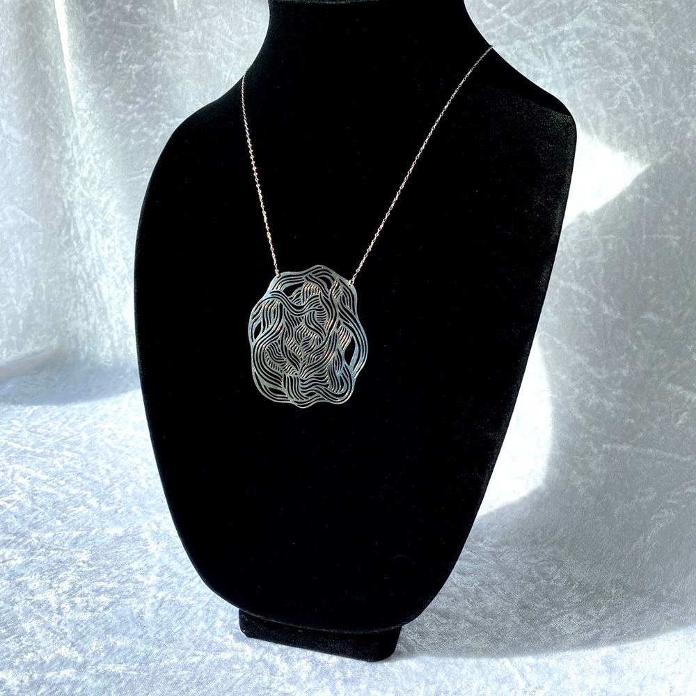 Designer Alucik Sterling Silver 925 Abstract Necklace